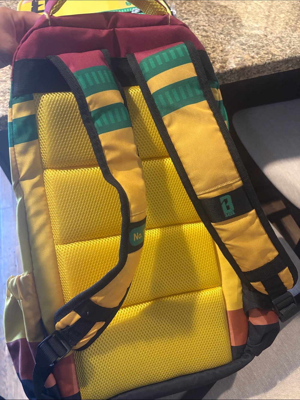 Baseball Lifestyle Kids Yellow & Green Colorblock Backpack - Picture 4 of 6